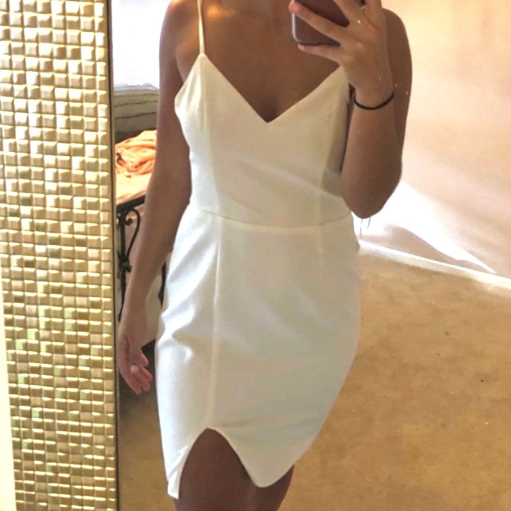White Cutout Back Mini Dress Medium